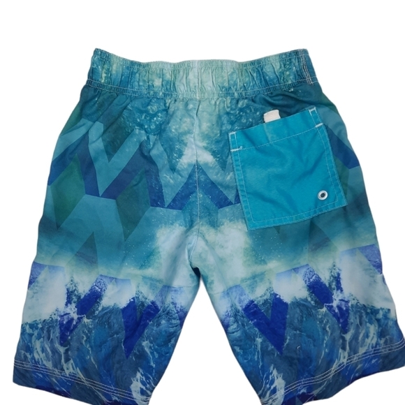 Gymboree Boys Swim Trunks Ocean Waves Geometric Size‎ Small 5/6 Boys - Picture 2 of 5